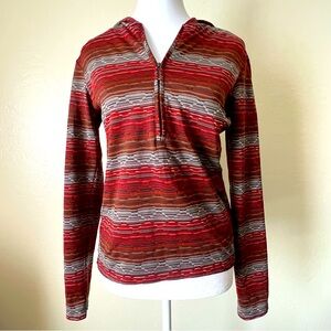 Lucy Hooded Long Sleeve Half Front Zip Active Top SMALL (B2)